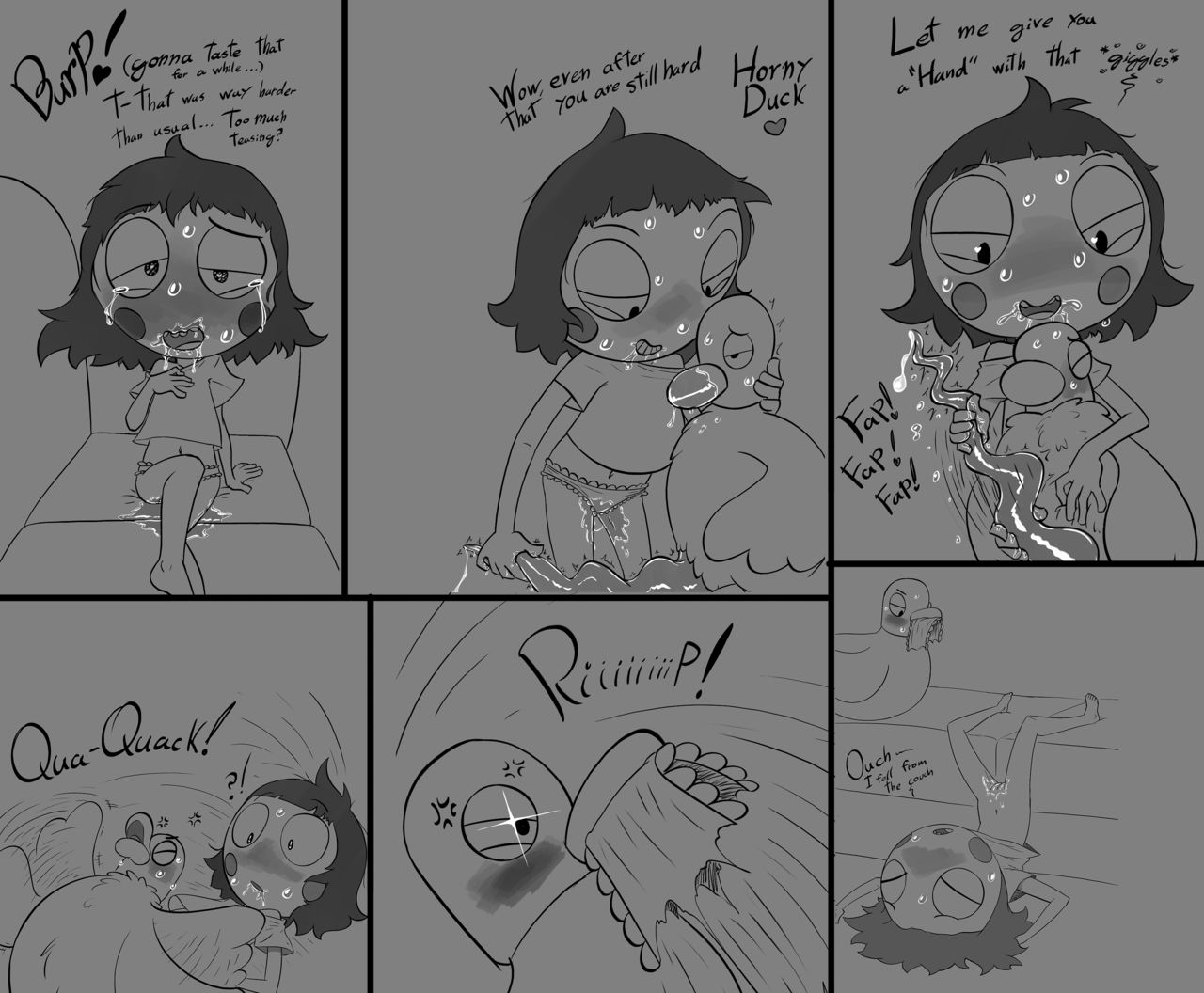 Sarah and Duck Gray Scale Set - Page 5 - HentaiRox