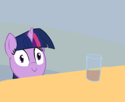 Twilight Sparkle With A Glass Of Chocolate Milk